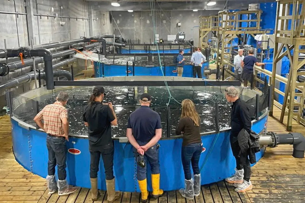 Hilary Franz tweeted on Aug. 11 she was excited to visit land-based salmon farmer Sustainable Blue in Atlantic Canada.