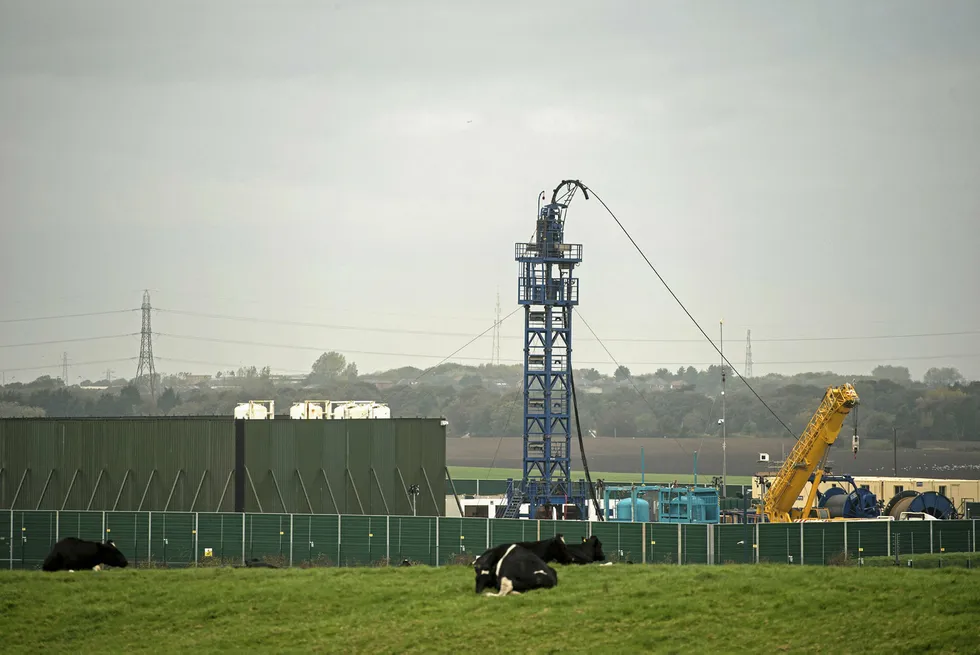 Limited movement: the Preston New Road drill site in north-west England where Cuadrilla Resources is carrying out hydraulic fracturing operation