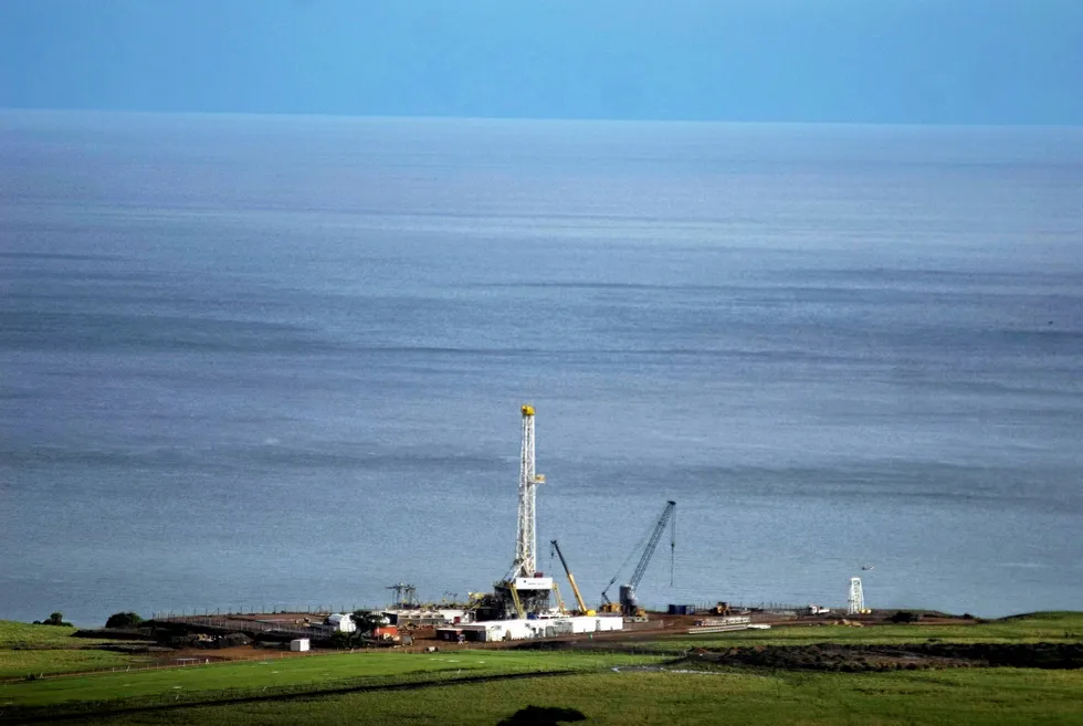 On location: drilling on the shore of Lake Albert