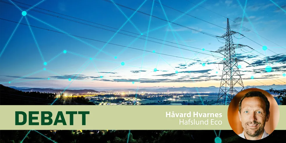 Et løft for de finansielle markedene, justert skattesystem og bedre konsesjonsprosesser er viktige tiltak for å øke investeringene i ny fornybar energi, skriver Håvard Hvarnes, direktør for kraftmarked i Hafslund Eco.