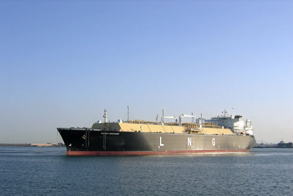 Days gone by: the LNG carrier British Merchant preparing to load Damietta’s second cargo for the Spanish market in 2005