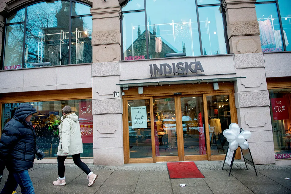 Pengene renner ut av mote- og interiørkjeden Indiska, her fra butikken i Storgata i Oslo. Foto: Mikaela Berg