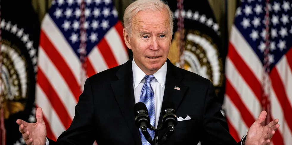 President Joe Biden speaking after the infrastructure bill was finally passed in the House of Representatives after negotiations with lawmakers on Capitol Hill went late into the night.