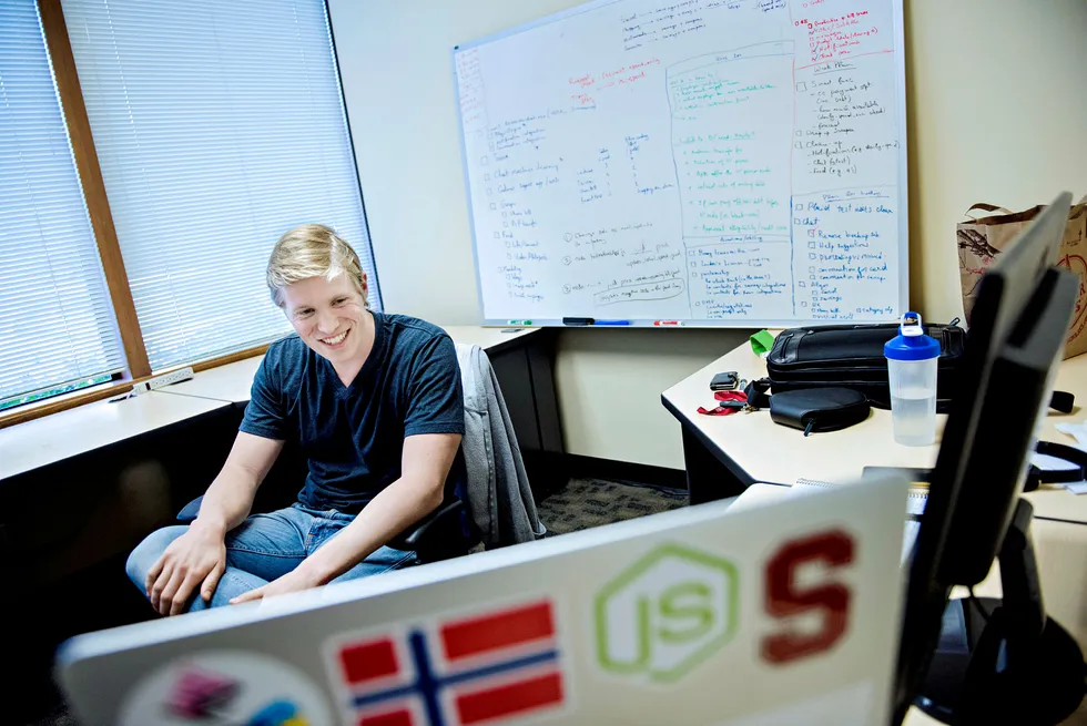 Sebastian Wigstrøm studerte først ved Princeton University. Nå ha jobber han med sin første privatøkonomi-app i Palo Alto. Foto: Klaudia Lech