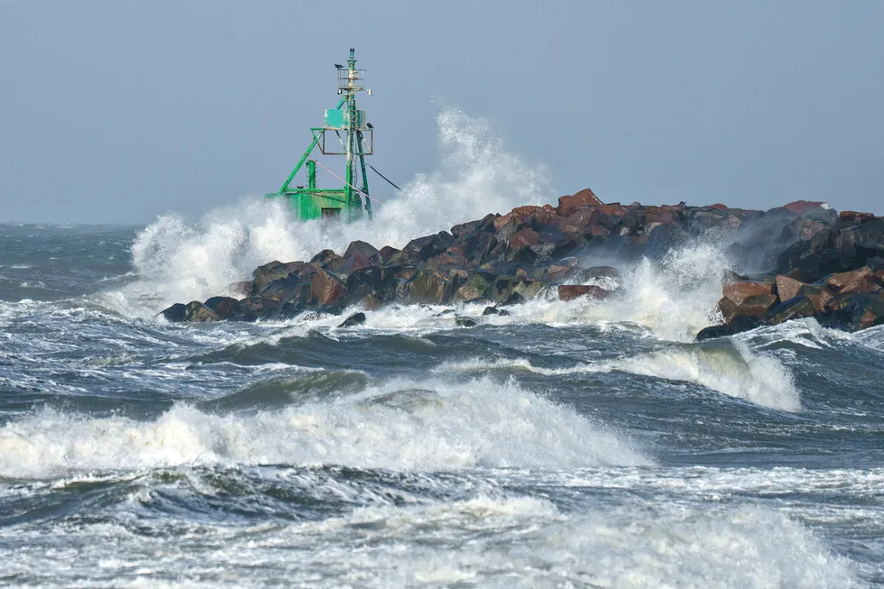 Harsh weather: Storm Otto arrives at Hirtshals in Northern Jutland in Denmark.