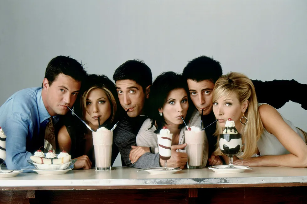 Den amerikanske tv-serien «Friends», kjent som «Venner for livet» i Norge, blir sendt flere ganger daglig på TVNorge. Medietilsynet krever at flere europeiske tv-programmer skal få plass på sendeskjemaet. Foto: Warner Brothers/TVNorge