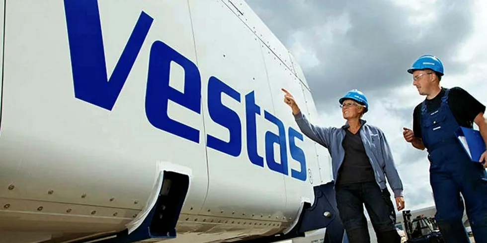 Vestas nacelle and workers