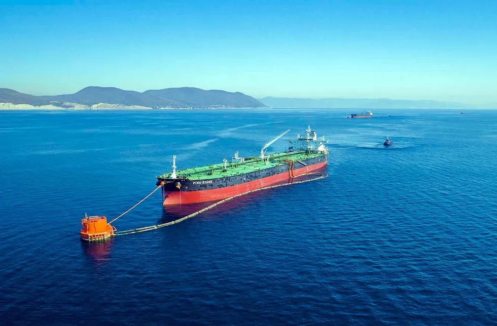 Reprieve: a tanker and loading buoy at the Caspian Pipeline Consortium loading terminal at Novorossiysk
