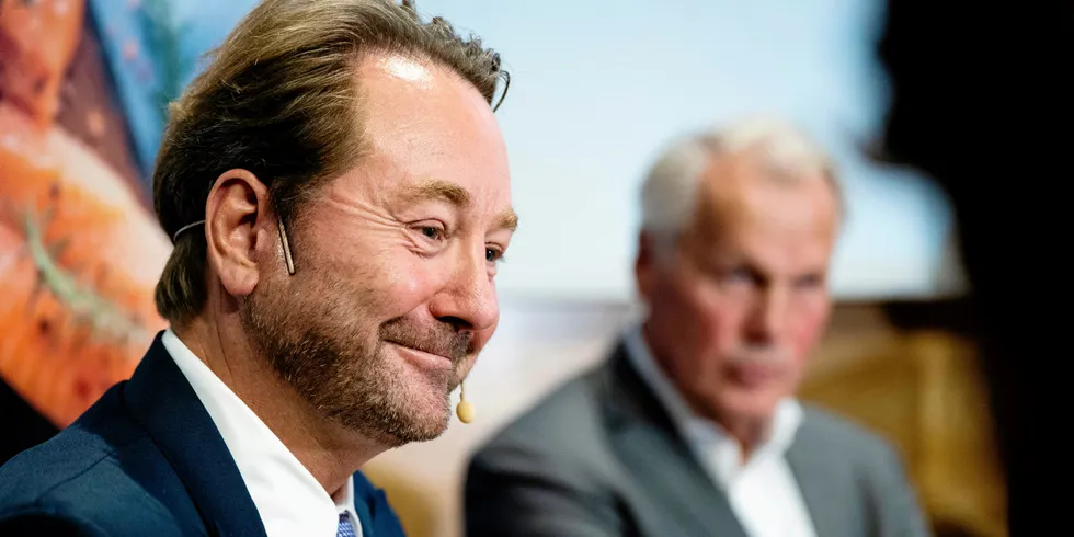 The first half of the year and beyond has seen a flurry of M&A deals. Among them was the formation of joint venture SalMar Aker Ocean, the brainchild of Norwegian billionaires Kjell Inge Rokke (left) and SalMar owner Gustav Witzoe (right).