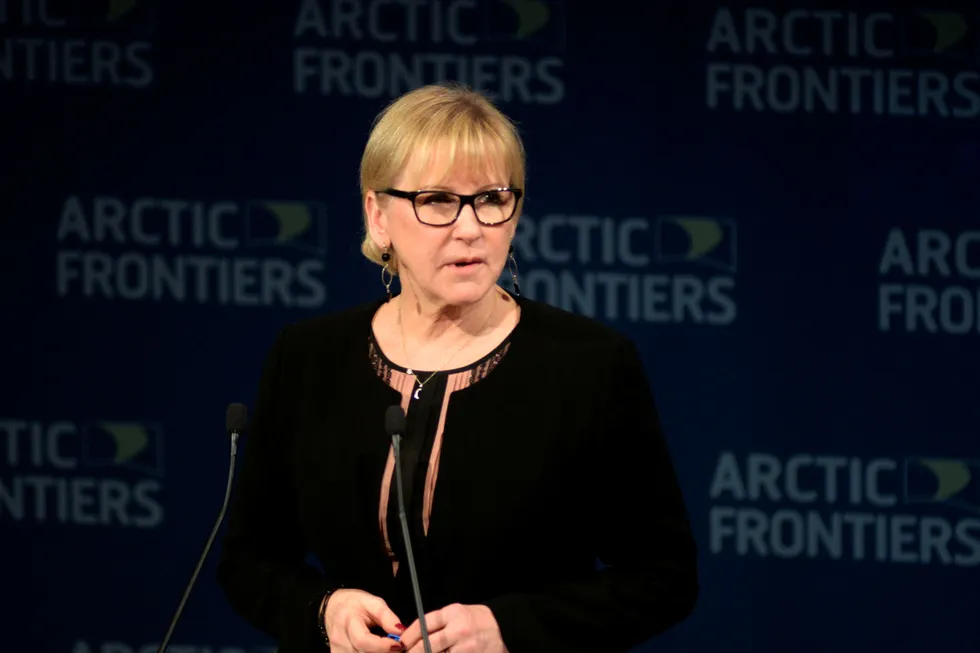 Sveriges utenriksminister Margot Wallström mener det allerede er for mye våpenmakt i Syria. Foto: Bertinussen, Rune Stoltz