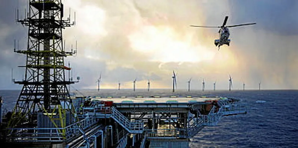 Floating wind powered offshore oil & gas production - as depicted in a CGI of Norway's Hywind Tampen project, which is due online in 2022 - could be a reality by 2030 in the US Gulf