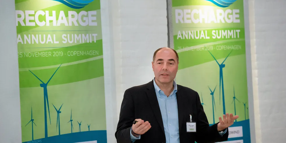 AOW CEO Philippe Kavafyan speaking at a Recharge summit.