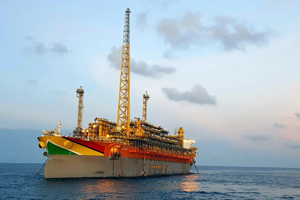 Big money: the Liza Destiny FPSO on location offshore Guyana.