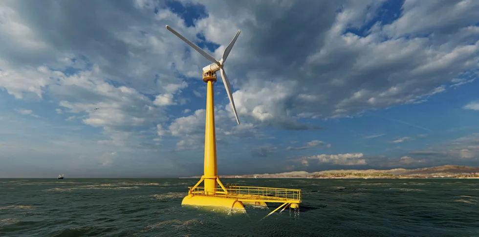 CGI of Saitec's BlueSath floating wind power unit