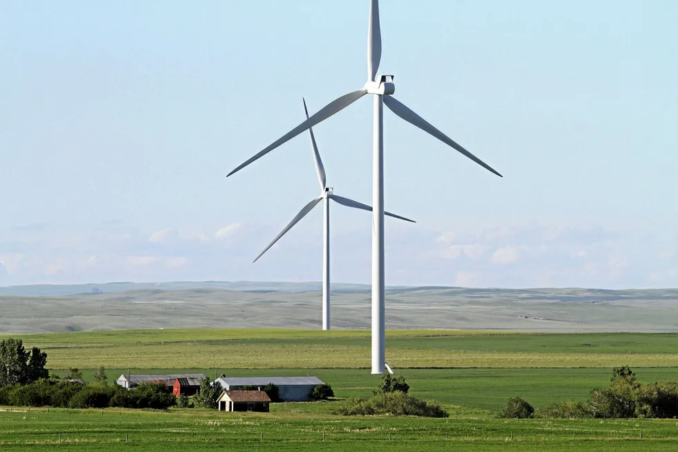 Blackspring Ridge: a 300-megawatt wind farm owned by EDF EN Canada and Enbridge in Vulcan County, Alberta, Canada.