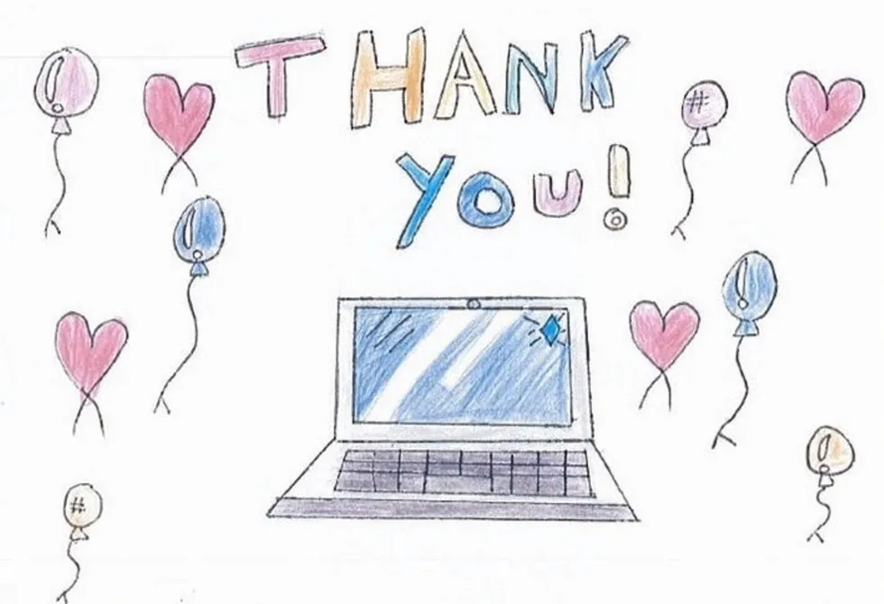 Online learning: pupils at John Ruskin Primary sent a video message thanking Neptune Energy for the donation of laptops