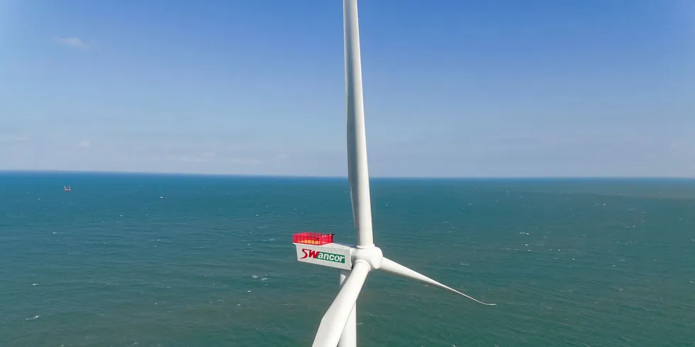 Taiwan's first offshore wind turbines at Formosa 1.