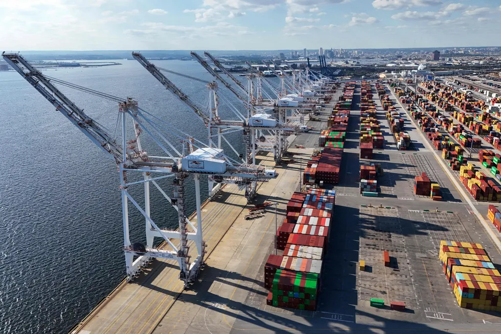 Det blir ingen streik her ved Dundalk Marine Terminal i Baltimore, eller ved noen andre amerikanske havner.