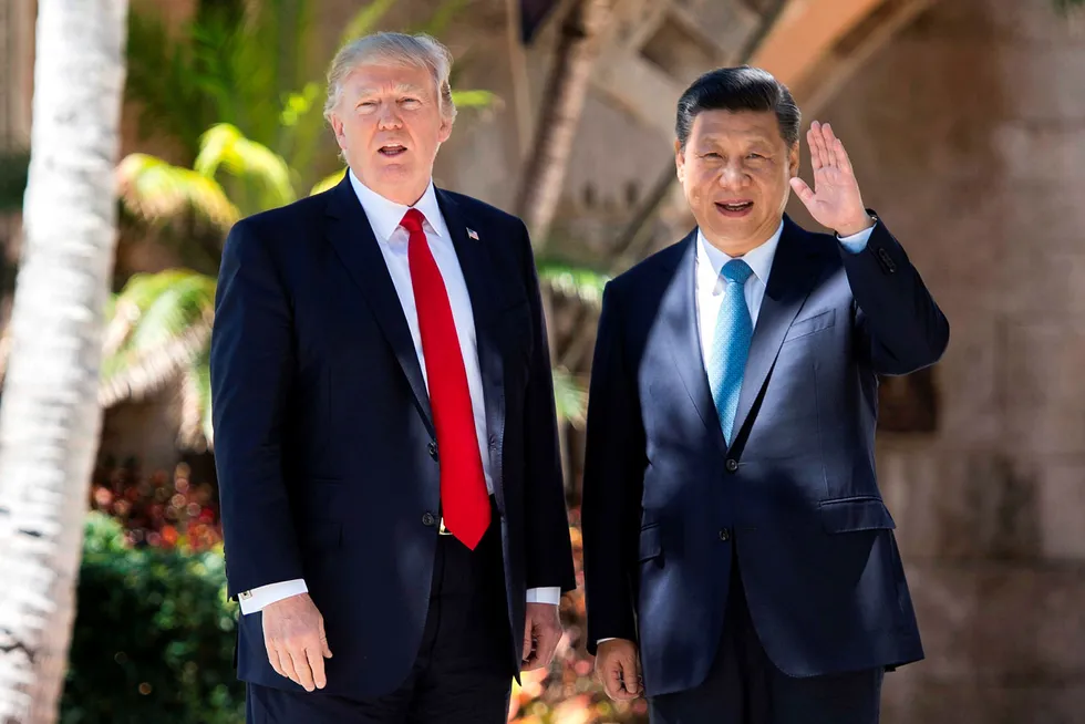 Det faktum at USA bombet Syria mellom hovedretten og desserten under Donald Trumps samtaler med Kinas president Xi på Mar-a-Lago synes ikke å ha ført til noen større utfordringer for forholdet til landet. Foto: Jim Watson/AFP/NTB Scanpix