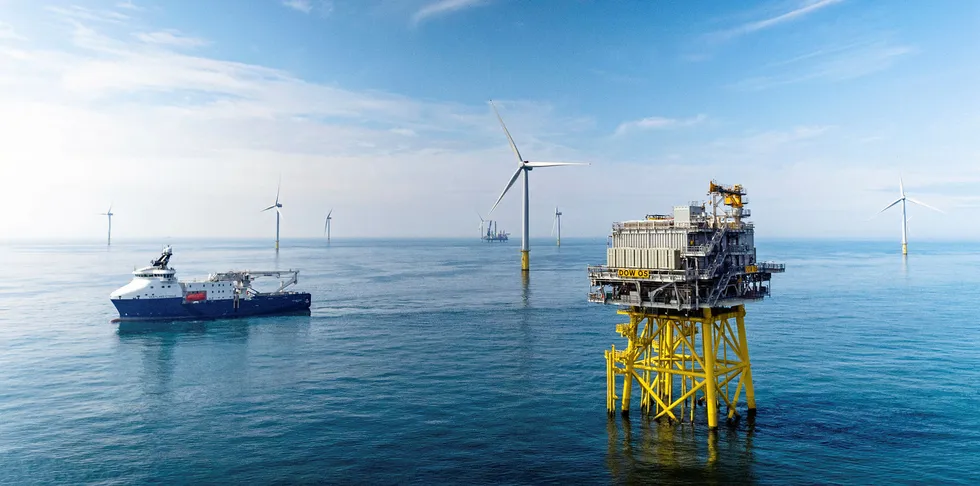 The Dudgeon offshore wind farm off Eastern England.