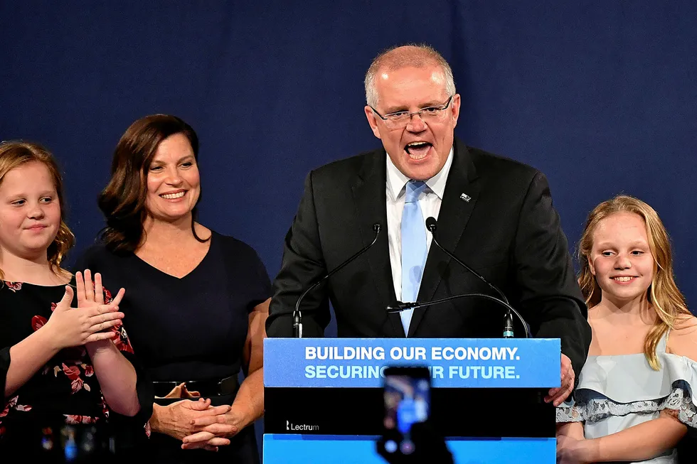 New term: Australia's Prime Minister Scott Morrison with his family