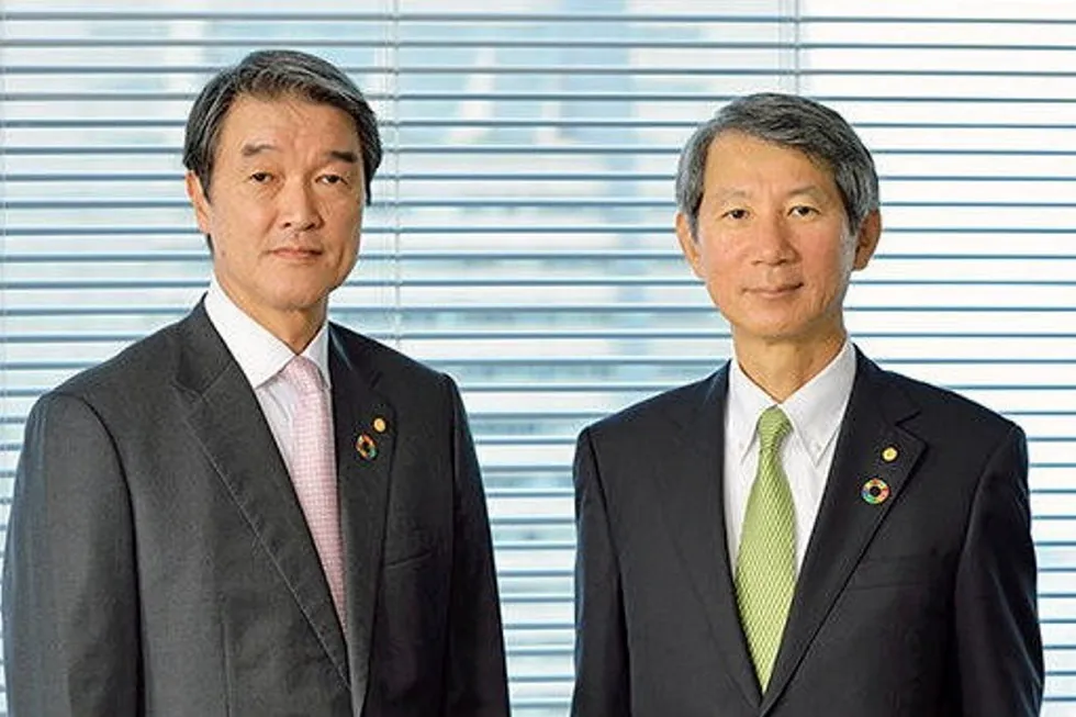 Top management: Chief executive Kazushi Okawa (left) and president Masaji Santo (right)