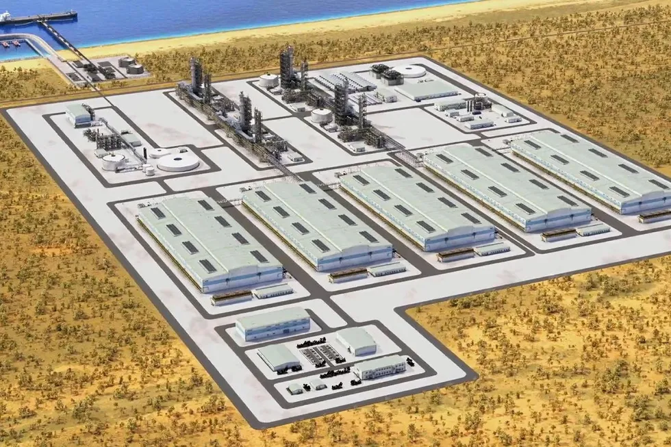 A rendering of the downstream part of the HyEnergy project in Western Australia.