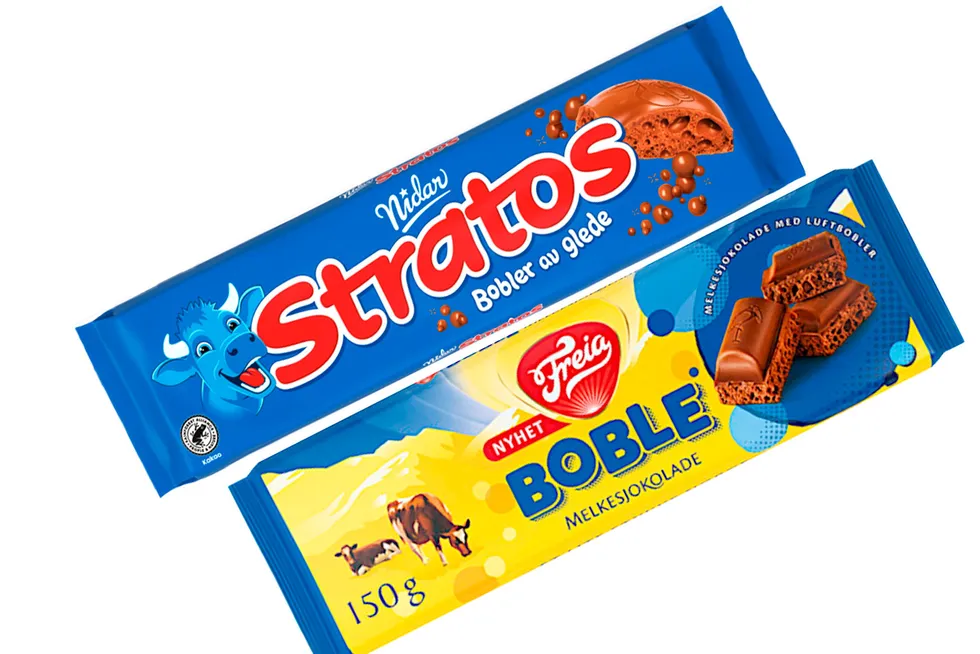 Orkla-eide Nidar har stevnet Freia for lansering av sjokoladen Boble, med en pakning som er for lik Stratos-pakningen, skriver Magnus Haugo.