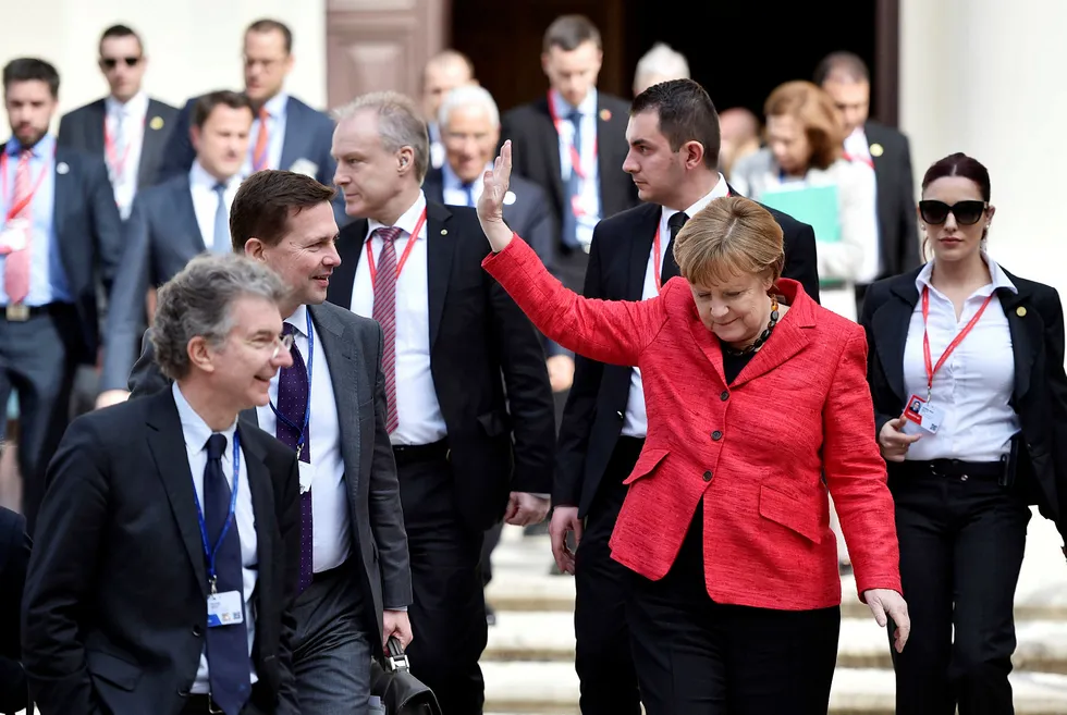 – Vi har skjebnen i våre egne hender, sa Tysklands forbundskansler Angela Merkel under EU-toppmøte på Malta, fredag. Foto: Rene Rossignaud/AP/NTB Scanpix