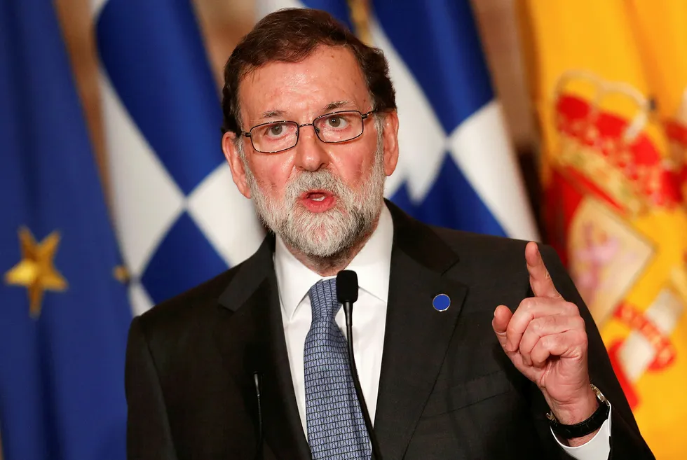 Spanias statsminister Mariano Rajoy setter hardt mot hardt. Foto: Remo Casilli/Reuters/NTB Scanpix