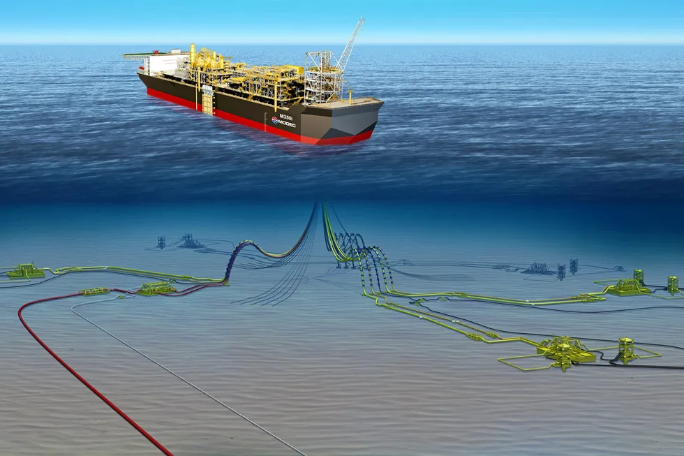 Plans: a rendering of the Barossa FPSO