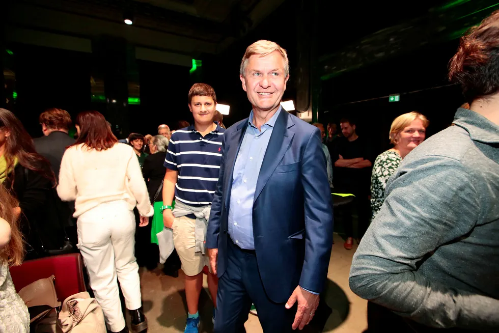 Tidligere SV-statsråd Erik Solheim var strålende fornøyd på MDGs valgvake mandag da hans nye parti gjorde det svært godt, spesielt i Oslo.