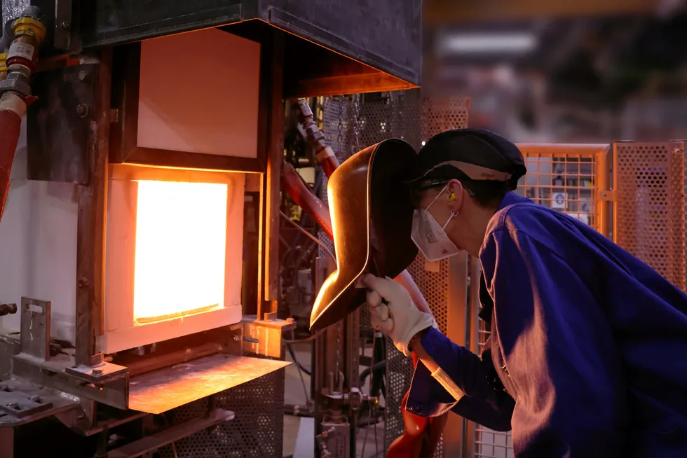 Testing the production of glass using 100% hydrogen at a Schott facility in Germany.