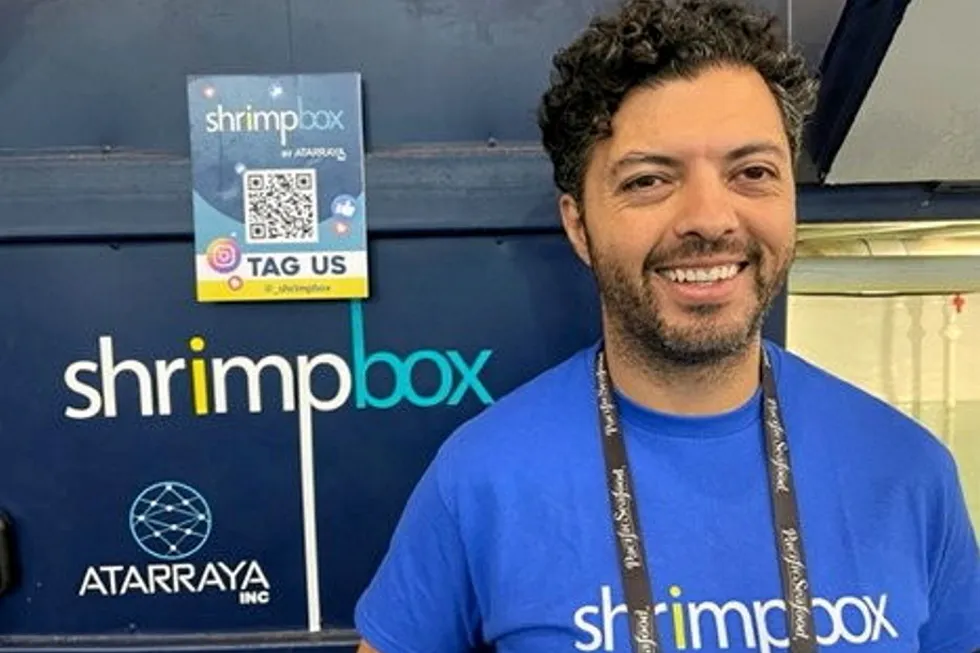 “Our company is at the intersection between biotech, engineering, software and farming,” Daniel Russek, CEO and founder of Atarraya Inc, said at Seafood Expo North America in Boston, March 2024.