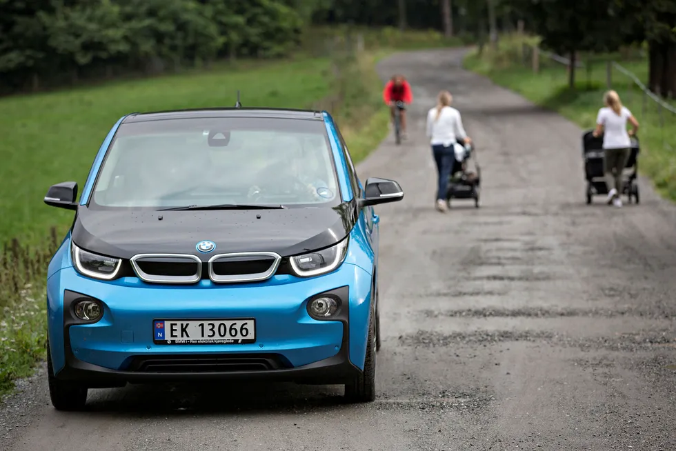 Elbilen BMW i3 er nummer to på listen etter Golf over registreringene i januar. Foto: Aleksander Nordahl