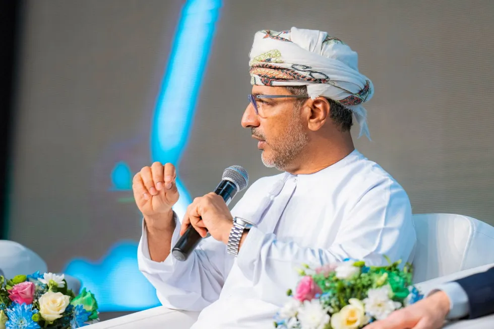 Mohsin Al Hadhrami, undersecretary at the Ministry of Energy and Minerals, speaking at the Green Hydrogen Summit Oman in Muscat last week.