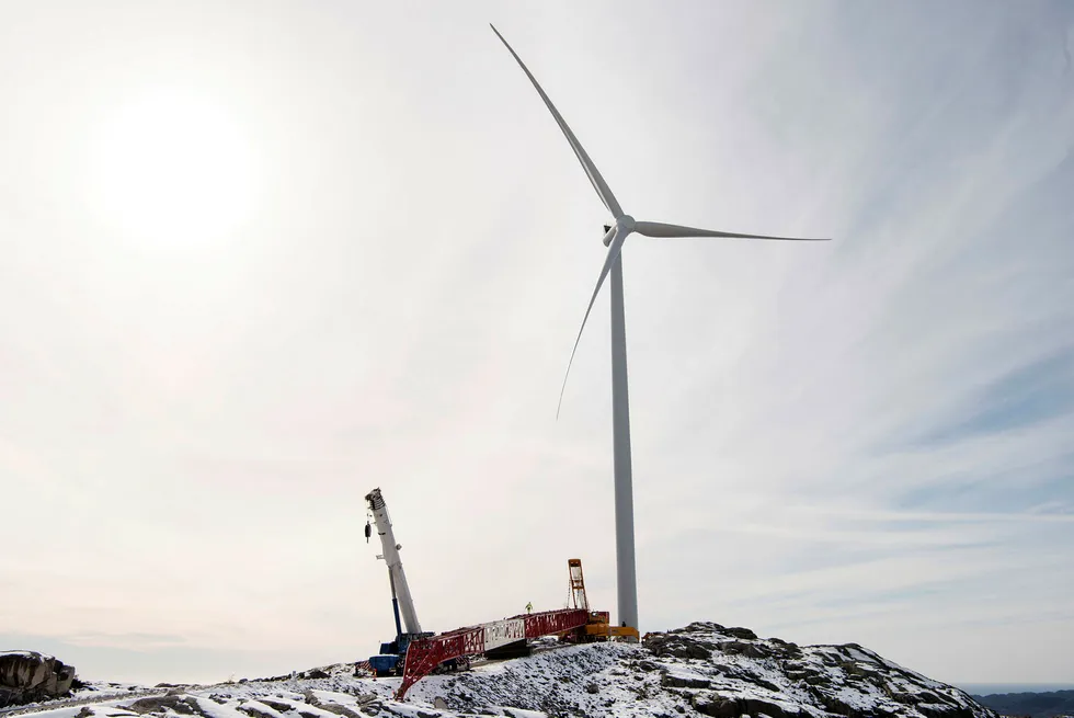 Like ved Titanias gruveanlegg i Sokndal bygger Zephyr Tellenes vindpark, som blir Norges største når den kommer i drift. Foto: Marie von Krogh