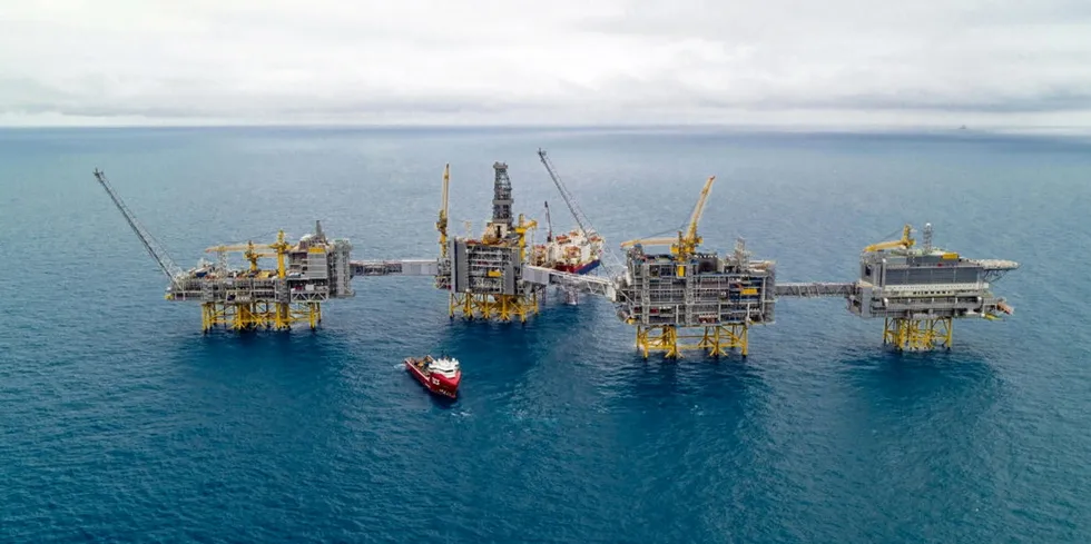Lundin Energy's Johan Sverdrup oil extraction facilities in the Norwegian North Sea.