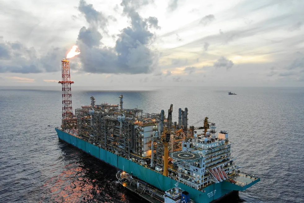 Second in the fleet: Petronas' floating liquefied natural gas facility, PFLNG Dua.