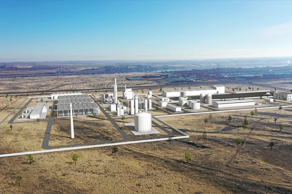 A rendering of the planned Pacific Green Fertilizer plant.