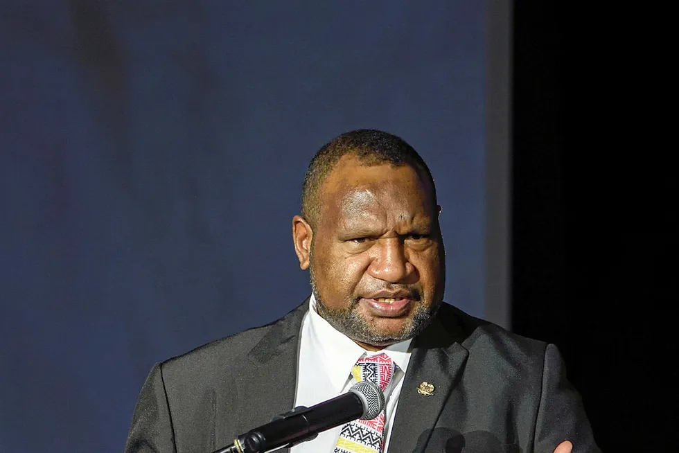 PNG Prime Minister James Marape: addressing delegates at the PNG Chamber of Mines & Petroleum event in December 2019