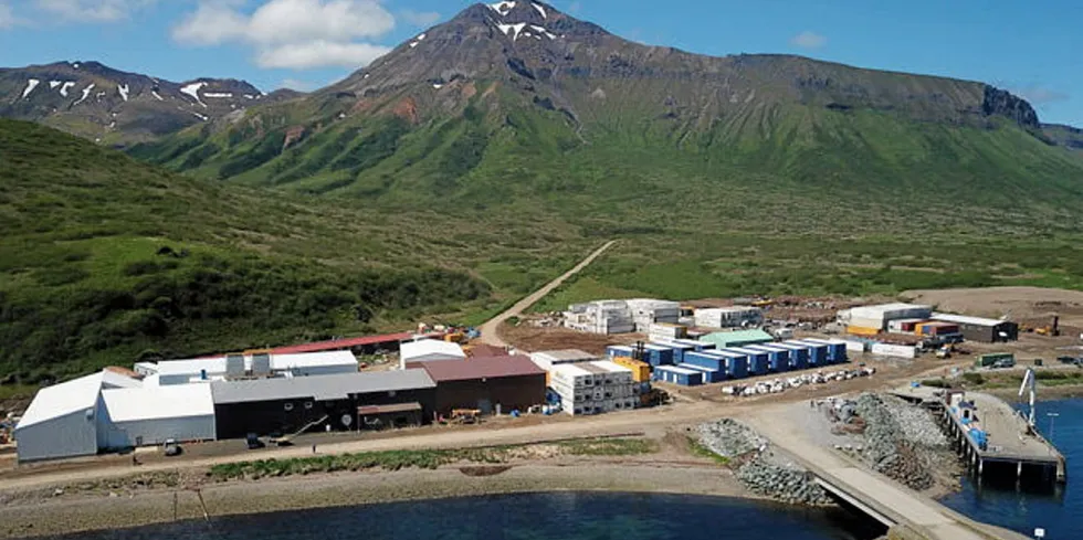 Trident Seafoods salmon processing facility in False Pass, Alaska.