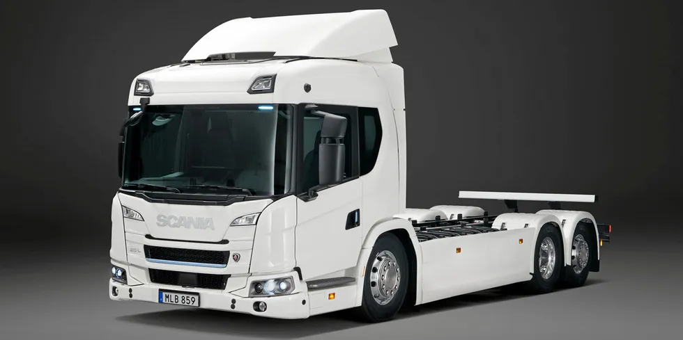 Scania, which unveiled its new electric truck, pictured, in September, has pledged its future to battery-powered vehicles.