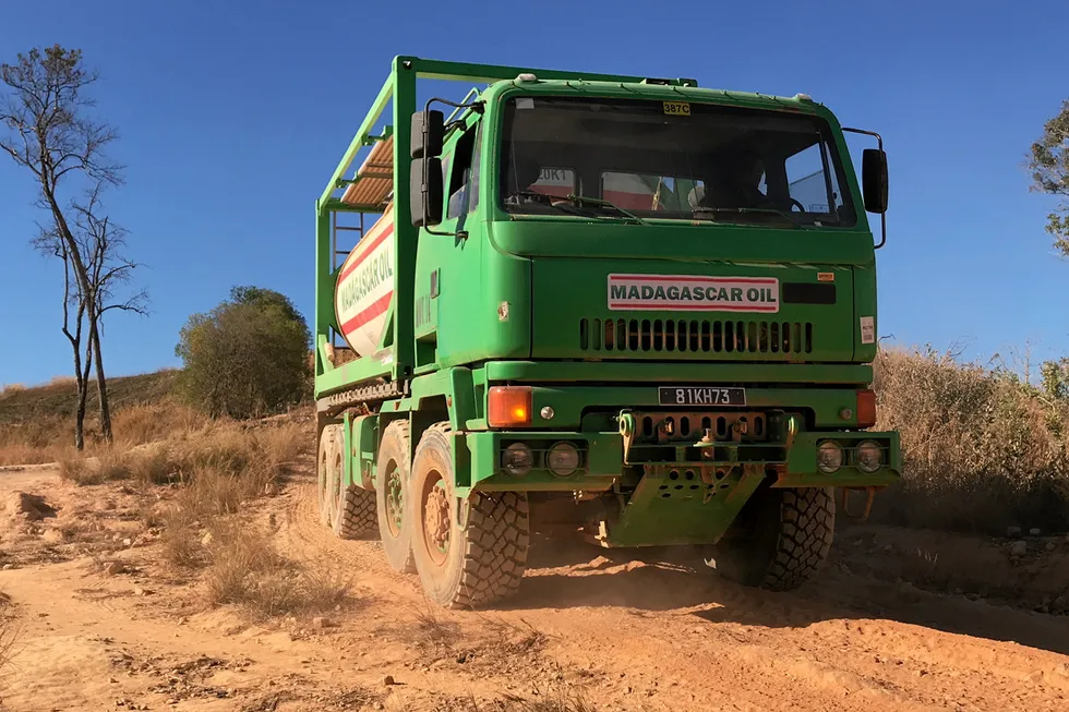 Domestic deal: crude from Madagascar Oil Tsimiroro field is trucked to markets via some challenging roads.