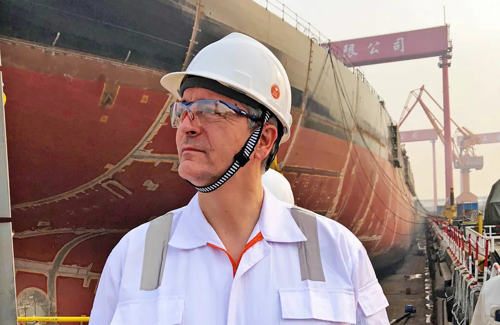 Deep-water resilience: SBM Offshore chief executive Bruno Chabas pictured at Shanghai Waigaoqiao Shipbuilding (SWS) in China