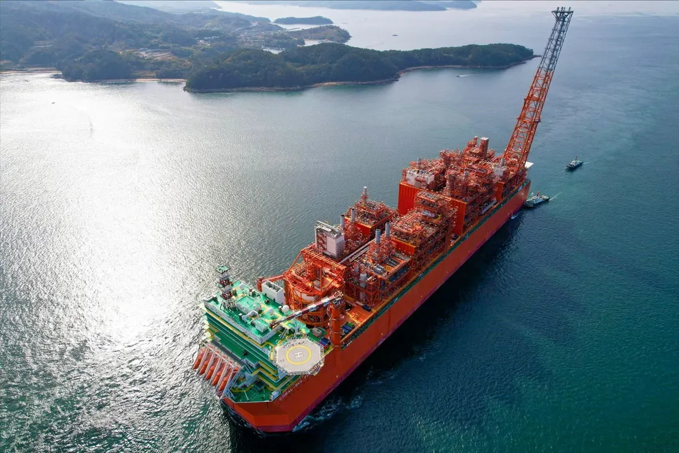Sailaway: the Coral Sul FLNG vessel departing Samsung Heavy Industries' yard in South Korea in November 2021
