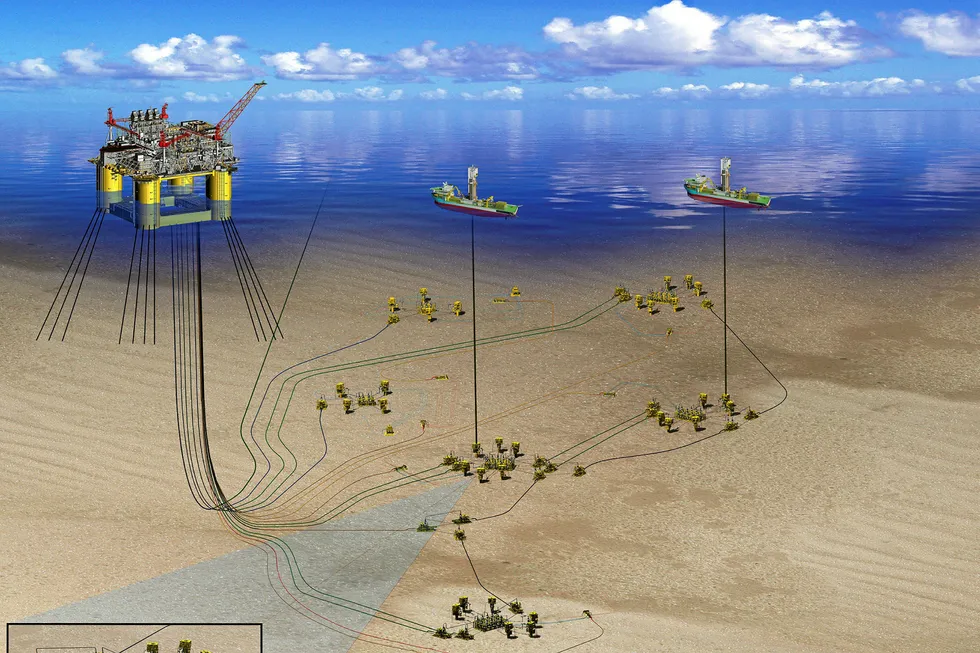 DEEP-WATER FRONTIER: A rendering of Shell's Appomattox development in the Gulf of Mexico’s Norphlet play, which is characterised by high temperatures and pressures. The project is more than 50% complete and on track to achieve first oil by the end of the decade.