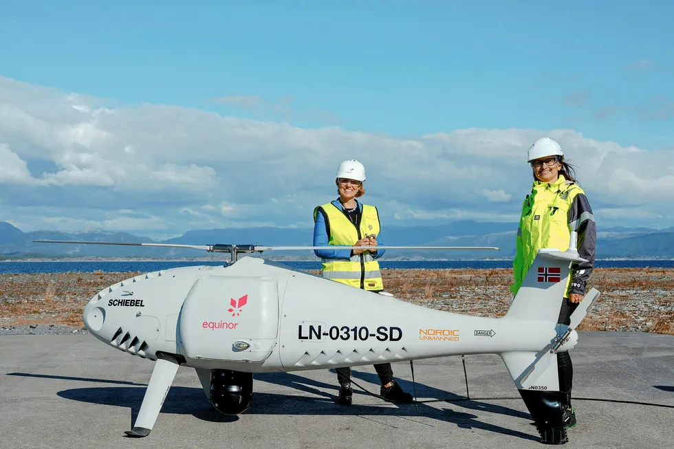 Low-emission mission: Equinor used a drone to carry a 3D-printed part for a lifeboat system to the Troll A platform in the North Sea