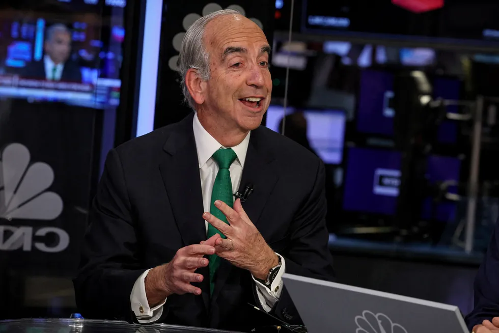 John Hess, CEO of Hess appears on CNBC to speak about Chevron's deal to buy Hess Corp for $53 billion all-stock deal, on the floor of the New York Stock Exchange