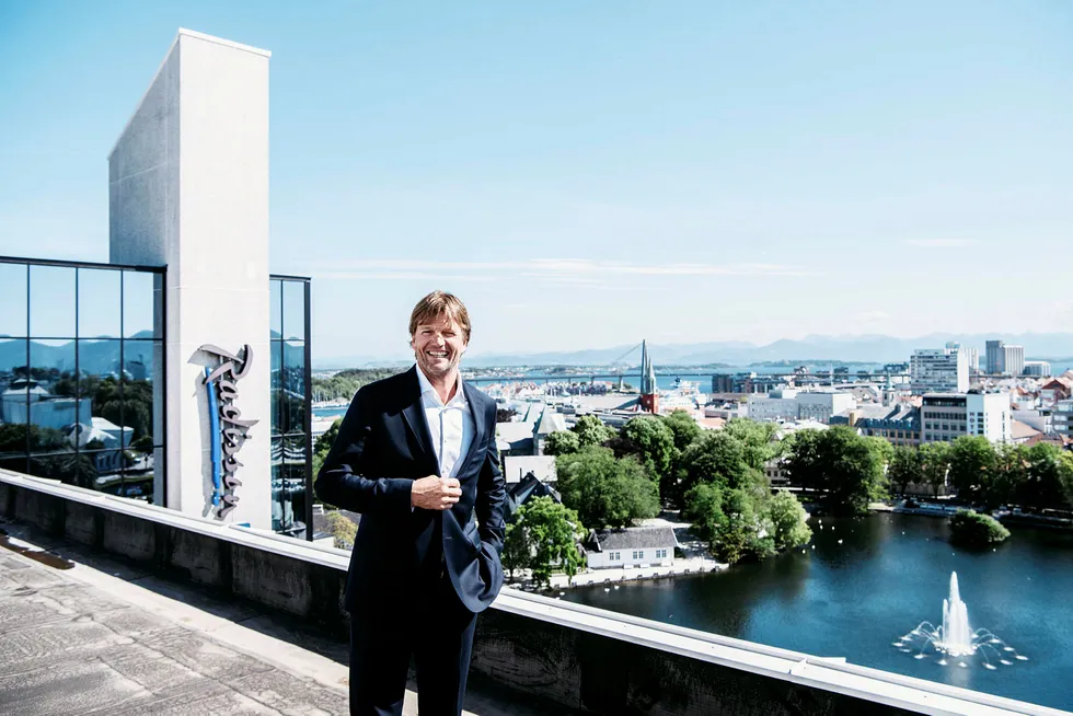 Bjørn Maaseide lanserte Kraft Fondene på en pressekonferanse på Atlantic Hotel i Stavanger på tirsdag. Foto: Tommy Ellingsen